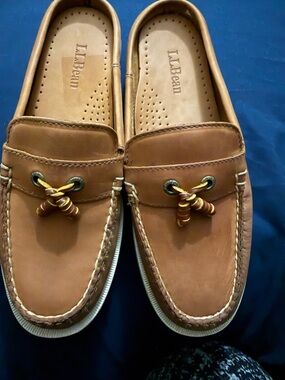 L.L. Bean Women’s Brown Leather Mule Boat Shoes size 7